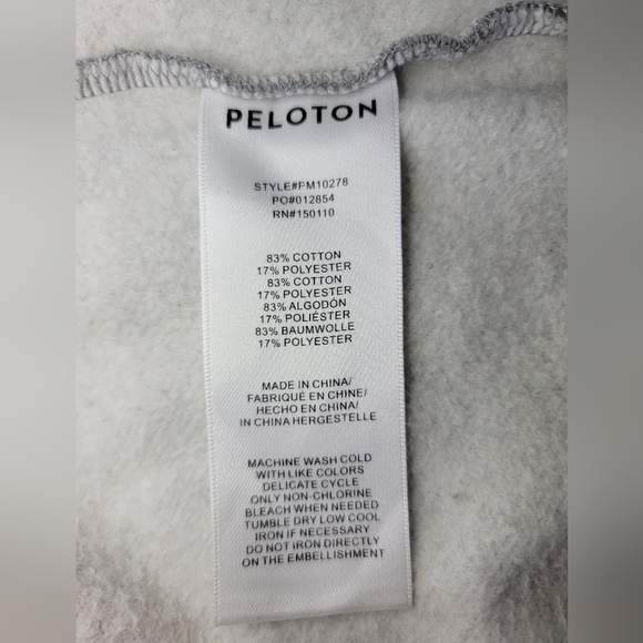 Peloton Heavyweight Full Zip Athletic Gray Gym Hoodie Sweatshirt Mens L - Picture 4 of 5